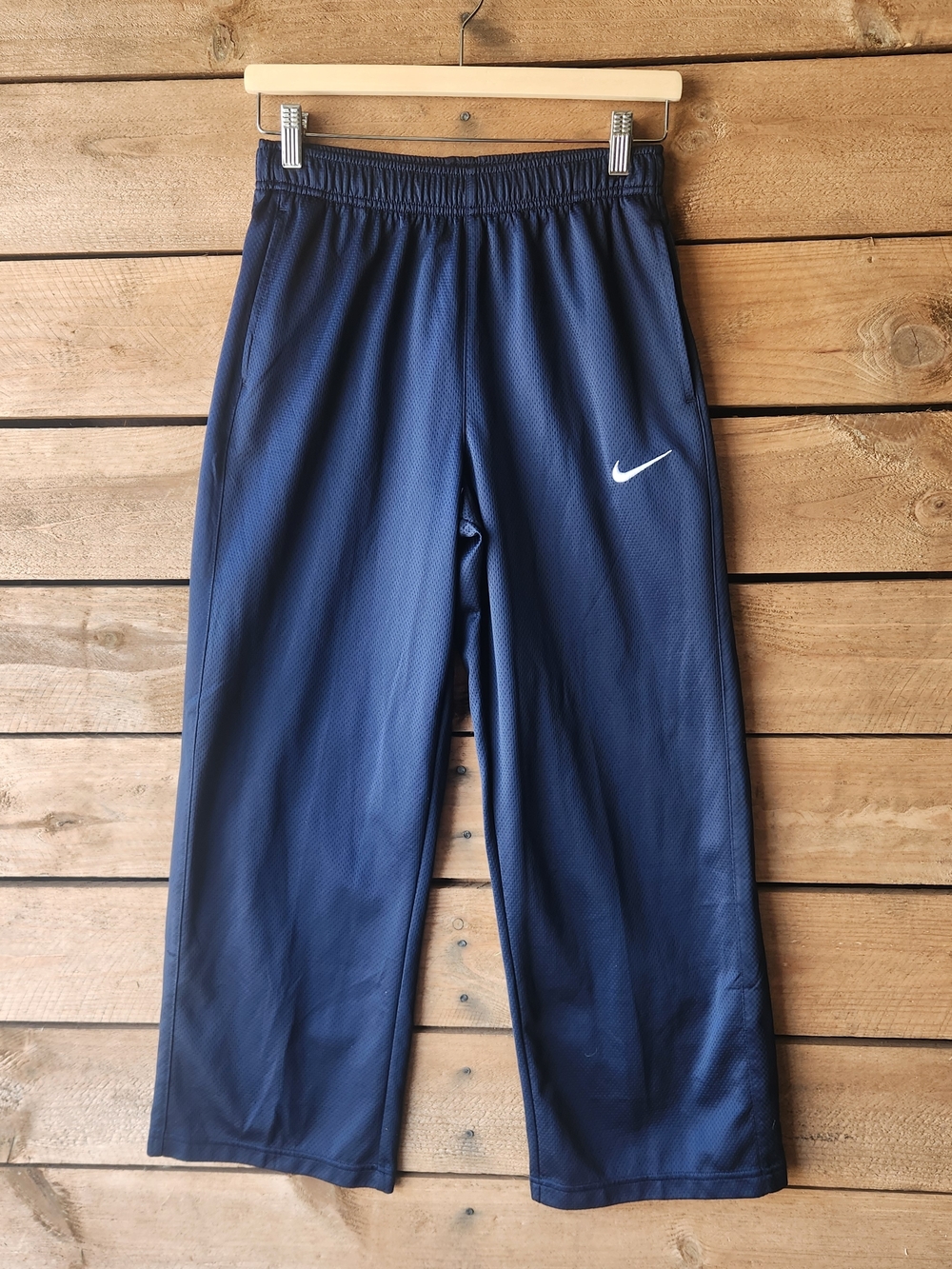 Boys Nike Dark Blue Athletic Pants with White Swoosh